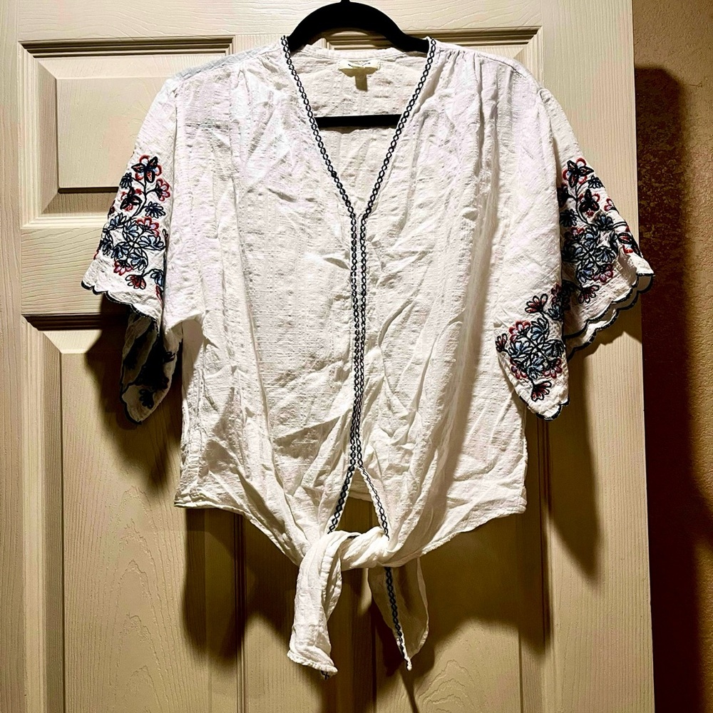 Max Studio Embroidered Top